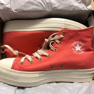 Converse Women's High-Top Platform Sneakers - Coral